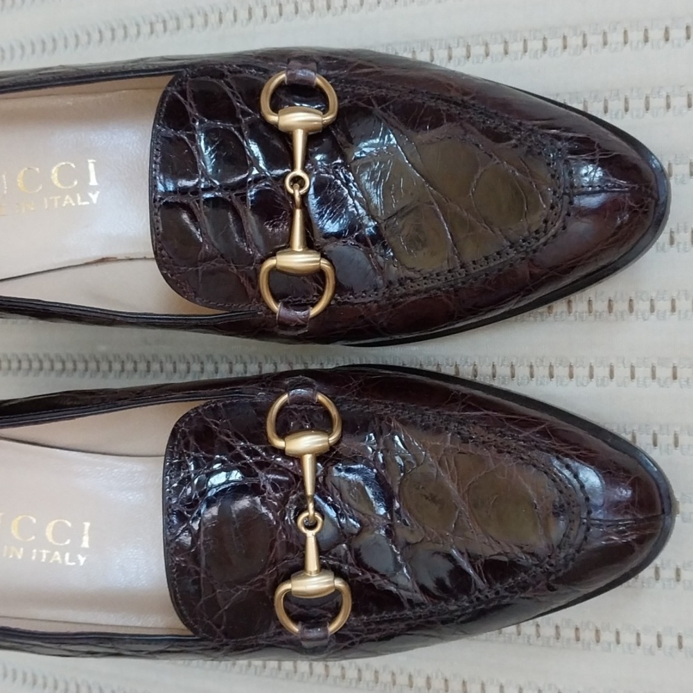 GUCCI HORSEBIT BROWN LEATHER PUMPS